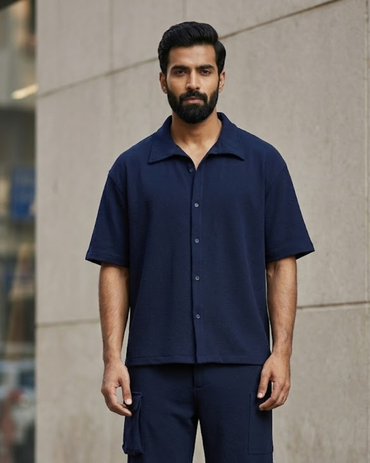 Premium Blue Co-Ord Set for Men (12-Pocket Utility Design)