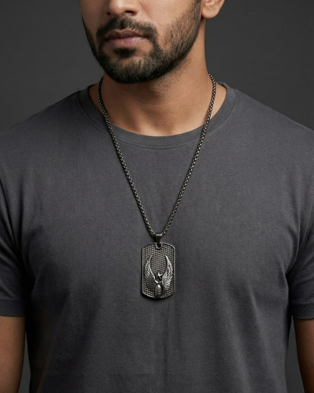 ASCENSION WING Men’s Dog Tag Pendant – Titanium Steel Angel Power Necklace