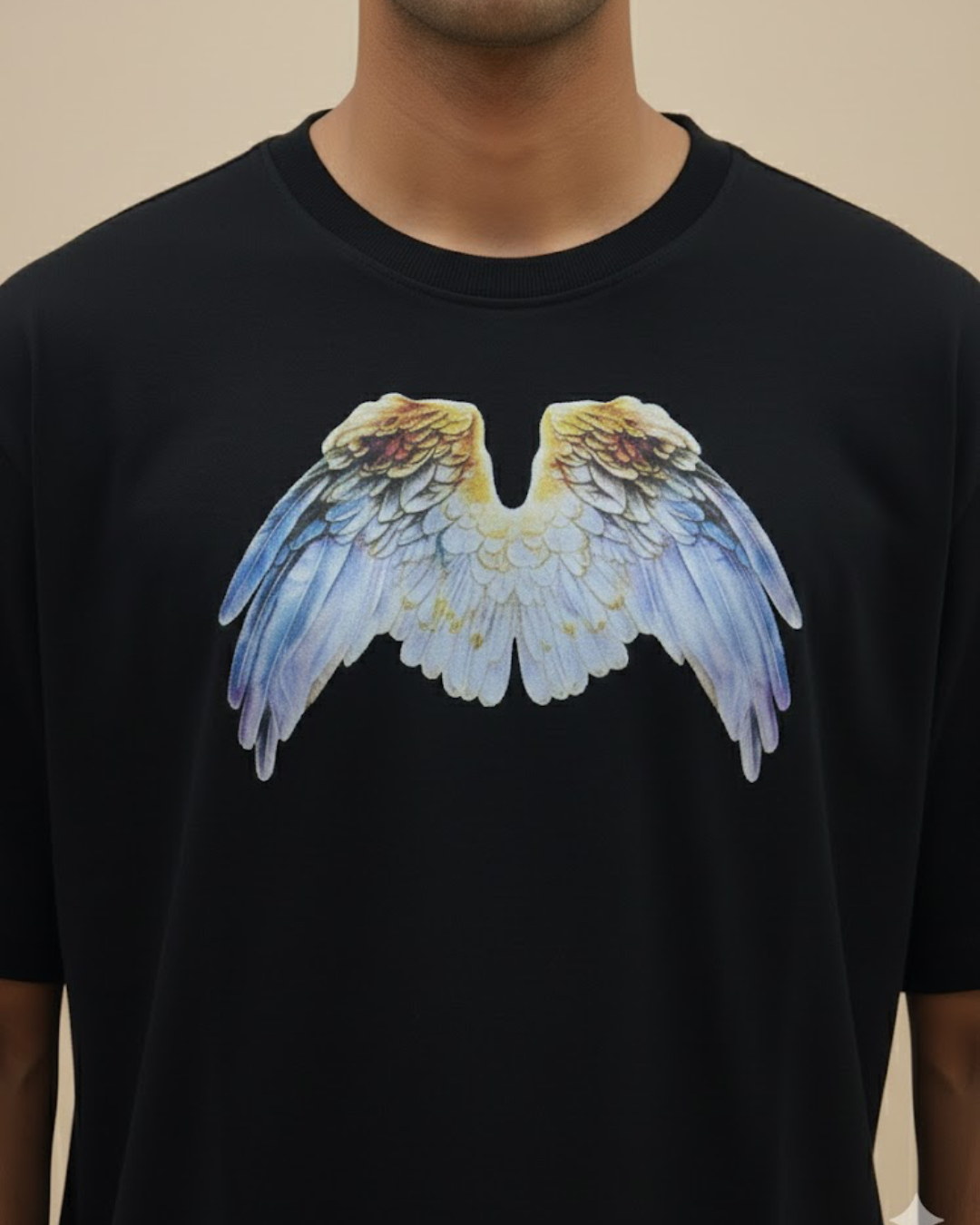 Premium Black Cotton Printed T-Shirt for Men