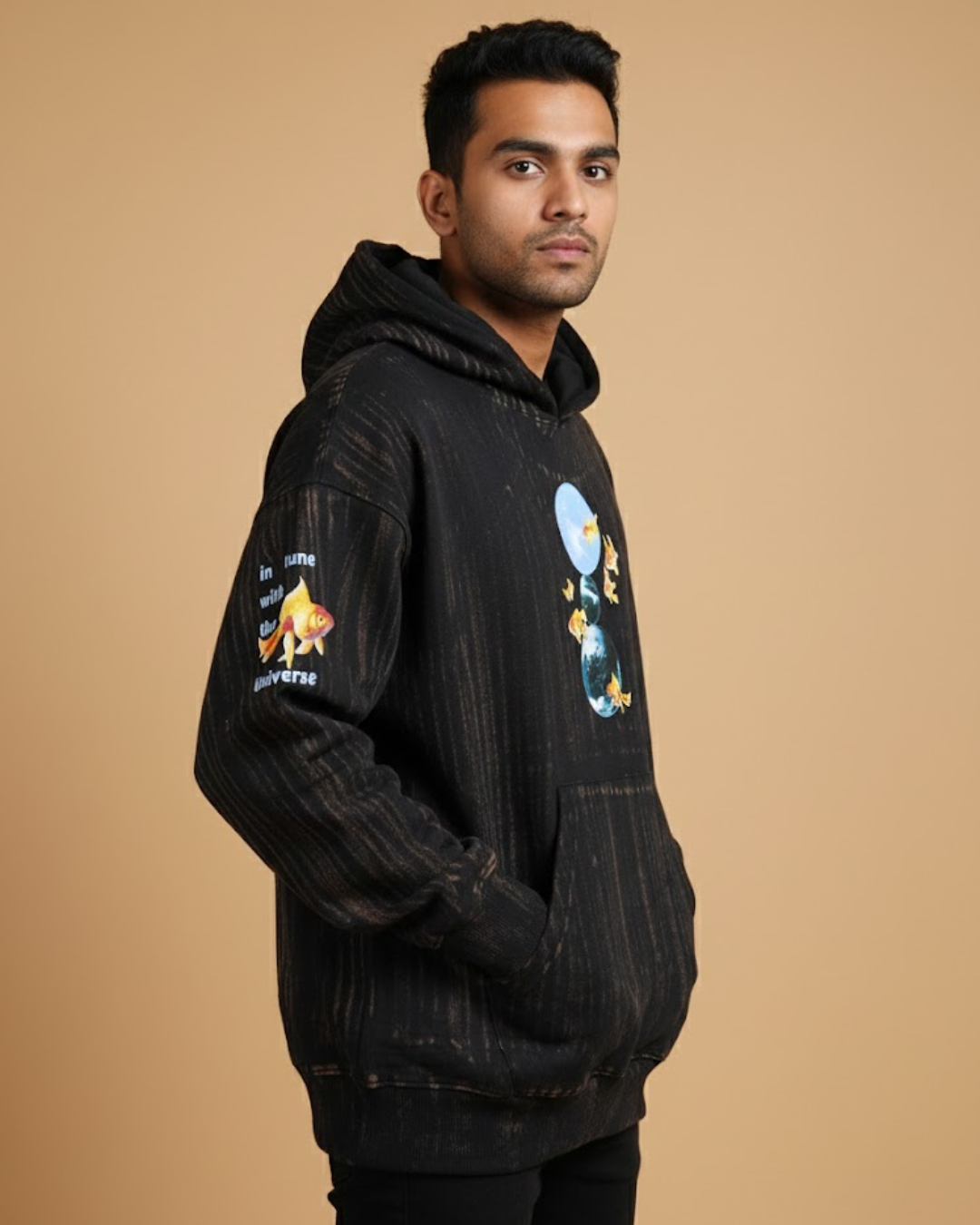 Acid Wash Black Unisex Hoodie