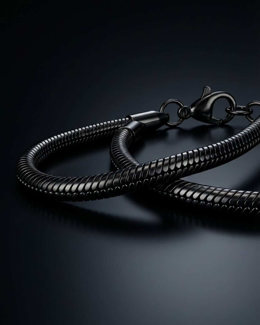 Shadow Flex Minimal Chain Bracelet for Men – Matte Black Stainless Steel