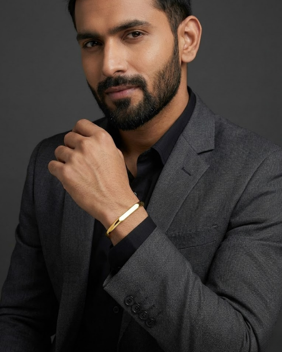 Regal Bar Gold Cuff Bracelet for Men – Minimal Luxe Finish gold