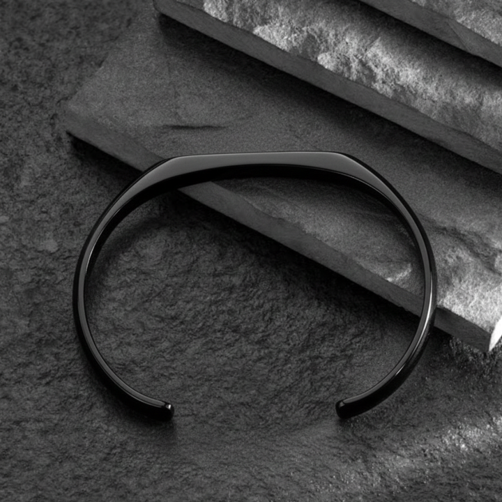 Midnight Crescent Stainless Steel Bracelet For Men